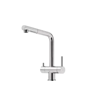 Смеситель для кухни SANCOS Спин (Spin) с поворотным и вытяжным изливом, c краном для фильтрованной воды, цвет брашированный никель, арт. SC4015BN