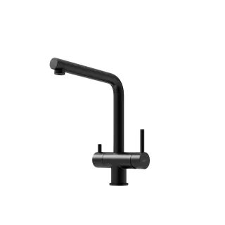 Смеситель для кухни SANCOS Спин (Spin) с поворотным и вытяжным изливом, c краном для фильтрованной воды, цвет черный матовый, арт. SC4015MB