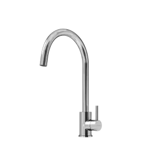 Смеситель для кухни из нержавеющей стали Sancos Сталь (Stainless), с поворотным R изливом, арт SC12001SS