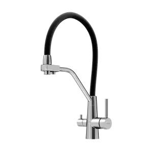 Смеситель для кухни из нержавеющей стали Sancos Нола (Nolia), с крановм для фильтра и гибким изливом, арт. SC12003SS