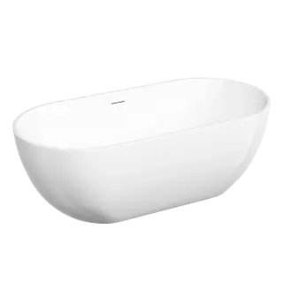 Акриловая ванна Sancos Лист (Leaf) 1700x800x580, отдельностоящая, овальная, с каркасом, со сливом-переливом, донным клапаном с системой 