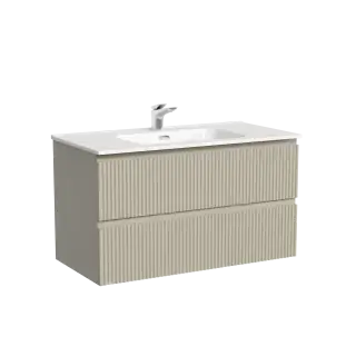 Тумба подвесная SANCOS Snob R 890х445х500, c двумя ящиками оснащенными доводчиками, Beige Soft , арт.SNR90CE