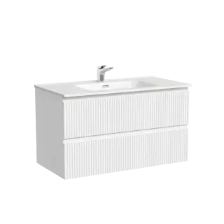 Тумба подвесная SANCOS Snob R 890х445х500, c двумя ящиками оснащенными доводчиками, Bianco, арт.SNR90W