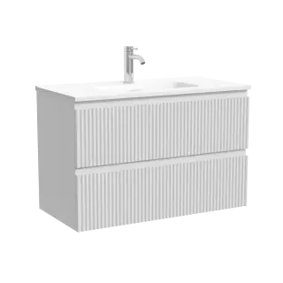 Тумба подвесная SANCOS Snob R 790х390х500, c двумя ящиками оснащенными доводчиками, Bianco, арт.SNR80/39W