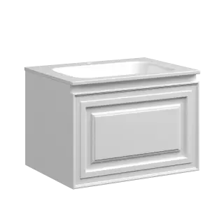 Тумба подвесная SANCOS Very 590х445х406, c одним  ящиком оснащенным доводчиками, Bianco , арт.VR60W