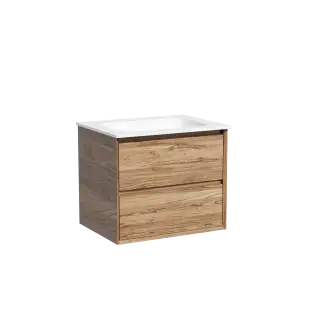 Тумба подвесная SANCOS Marmi 2.0 590х445х520 c двумя ящиками оснащенными доводчиками скрытого монтажа, цвет дуб чарльстон, арт.MR2.060ECH