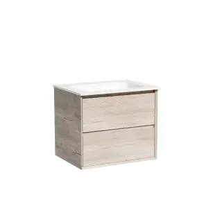 Тумба подвесная SANCOS Marmi 2.0 590х445х520 c двумя ящиками оснащенными доводчиками скрытого монтажа, цвет дуб галифакс натуральный, арт. MR2.060EG