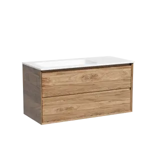 Тумба подвесная SANCOS Marmi 2.0 левая, 995х445х520, c двумя ящиками оснащенными доводчиками скрытого монтажа, цвет дуб чарльстон, арт.MR2.0100LECH