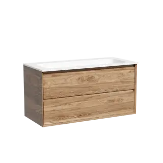 Тумба подвесная SANCOS Marmi 2.0 995х445х520 c двумя ящиками оснащенными доводчиками скрытого монтажа, цвет дуб чарльстон, арт.MR2.0100ECH