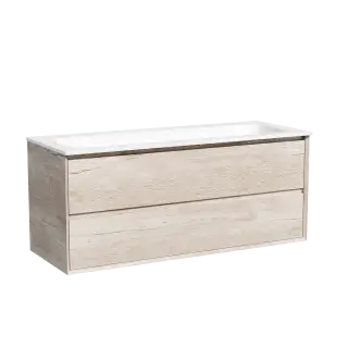 Тумба подвесная SANCOS Marmi 2.0 1195х445х520 c двумя ящиками оснащенными доводчиками скрытого монтажа, цвет дуб галифакс натуральный, арт. MR2.0120EG