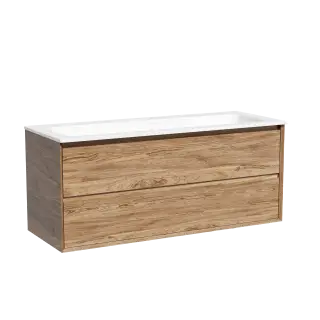 Тумба подвесная SANCOS Marmi 2.0 1195х445х520 c двумя ящиками оснащенными доводчиками скрытого монтажа, цвет дуб чарльстон, арт.MR2.0120ECH