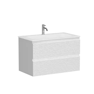 Тумба подвесная SANCOS Folk 790х445х500, c двумя ящиками оснащенными доводчиками, Bianco, арт.FL80W