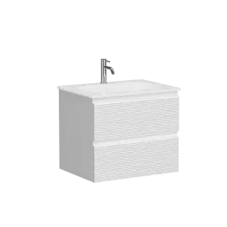 Тумба подвесная SANCOS Folk 590х445х500, c двумя ящиками оснащенными доводчиками, Bianco, арт.FL60W