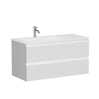 Тумба подвесная SANCOS Folk левая 995х445х500, c двумя ящиками оснащенными доводчиками, Bianco, арт.FL100LW