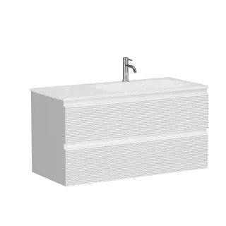 Тумба подвесная SANCOS Folk правая 995х445х500, c двумя ящиками оснащенными доводчиками, Bianco, арт.FL100RW