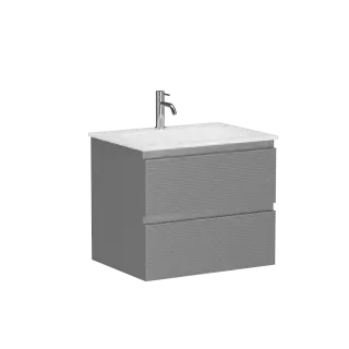 Тумба подвесная SANCOS Folk 590х445х500, c двумя ящиками оснащенными доводчиками, Ergraut soft, арт.FL60ES