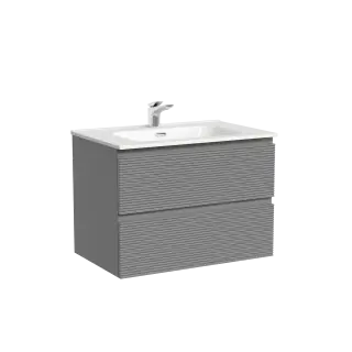 Тумба подвесная SANCOS Folk 690х445х500, c двумя ящиками оснащенными доводчиками, Ergraut soft, арт.FL70ES