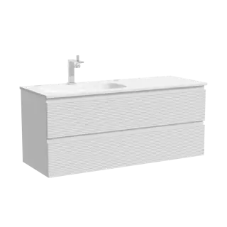 Тумба подвесная SANCOS Folk  левая 1195х445х500, c двумя ящиками оснащенными доводчиками, Bianco, арт.FL120LW