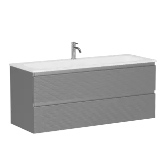 Тумба подвесная SANCOS Folk 1195х445х500, c двумя ящиками оснащенными доводчиками, Ergraut soft, арт.FL120ES