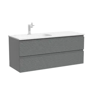 Тумба подвесная SANCOS Folk  левая 1195х445х500, c двумя ящиками оснащенными доводчиками, Ergraut soft, арт.FL120LES