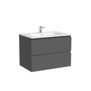 Тумба подвесная SANCOS Folk 690х445х500, c двумя ящиками оснащенными доводчиками, Grey soft, арт.FL70GS