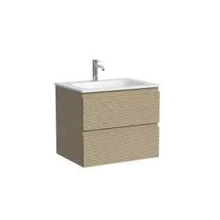 Тумба подвесная SANCOS Folk 590х445х500, c двумя ящиками оснащенными доводчиками, Капучино, арт.FL60CP