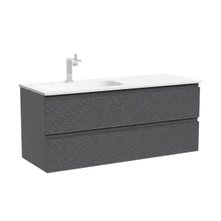 Тумба подвесная SANCOS Folk  левая 1195х445х500, c двумя ящиками оснащенными доводчиками, Grey soft, арт.FL120LGS