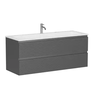 Тумба подвесная SANCOS Folk 1195х445х500, c двумя ящиками оснащенными доводчиками, Grey soft, арт.FL120GS