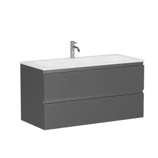 Тумба подвесная SANCOS Folk 995х445х500, c двумя ящиками оснащенными доводчиками, Grey soft, арт.FL100GS