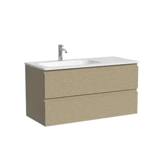 Тумба подвесная SANCOS Folk левая 995х445х500, c двумя ящиками оснащенными доводчиками, Капучино, арт.FL100LCP