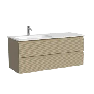 Тумба подвесная SANCOS Folk левая 1190х445х500, c двумя ящиками оснащенными доводчиками, Капучино, арт.FL120LCP