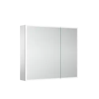 Зеркальный шкаф для ванной комнаты из алюминия SANCOS Evoke 800x700х136 мм с LED подсветкой арт. SC8080