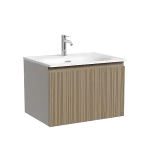 Тумба подвесная SANCOS Code 590х453х400, c одним  ящиком оснащенным доводчиками, цвет серо- бежевый , арт. CD60GB