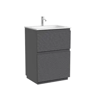 Тумба напольная SANCOS Folk Floor, 590х445х850, c двумя ящиками оснащенными доводчиками, Grey soft, арт.FL60FGS