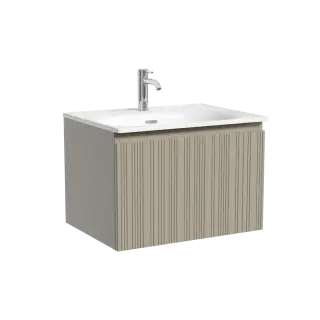 Тумба подвесная SANCOS Code 590х453х400, c одним ящиком оснащенным доводчиками, цвет серая платина , арт. CD60GP