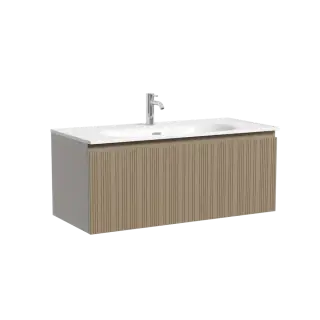 Тумба подвесная SANCOS Code 990х453х400, c одним  ящиком оснащенным доводчиками, цвет серо- бежевый , арт. CD100GB