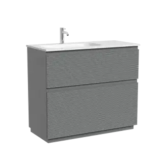 Тумба напольная SANCOS Folk Floor левая 995х445х850, c двумя ящиками оснащенными доводчиками, Ergraut soft, арт.FL100FLES