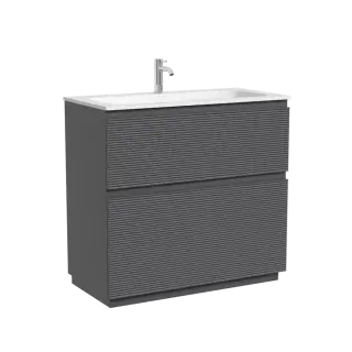 Тумба напольная SANCOS Folk Floor 890х445х850, c двумя ящиками оснащенными доводчиками, Grey soft, арт.FL90FGS