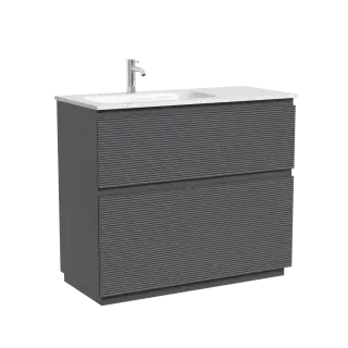 Тумба напольная SANCOS Folk Floor левая 995х445х850, c двумя ящиками оснащенными доводчиками, Grey soft, арт.FL100FLGS