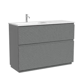 Тумба напольная SANCOS Folk Floor левая 1190х445х850, c двумя ящиками оснащенными доводчиками, Ergraut soft, арт.FL120FLES