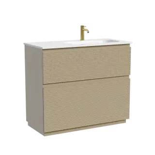 Тумба напольная SANCOS Folk Floor правая 995х445х850, c двумя ящиками оснащенными доводчиками, Капучино, арт.FL100FRCP