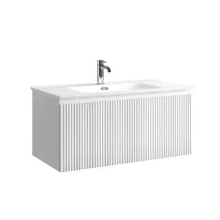 Тумба подвесная SANCOS Snob R 1.0 890х445х406, c одним ящиком оснащенным доводчиками, Bianco , арт.SNR1.090W