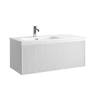 Тумба подвесная SANCOS Snob R 1.0 995х445х406, c одним ящиком оснащенным доводчиками, Bianco , арт.SNR1.0100LW