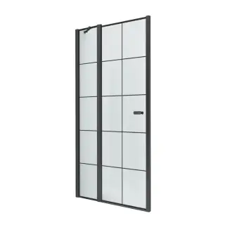 Дверь в нишу NEW TRENDY NEW SOLEO BLACK одинарная L 90x195 D-0279A (черный)