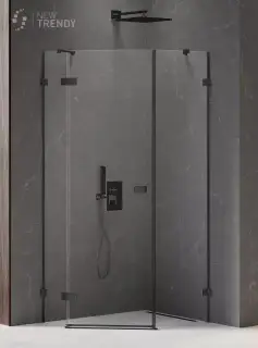Душевое ограждение NEW TRENDY AVEXA BLACK L 100x80x200 EXK-3882 (черный)