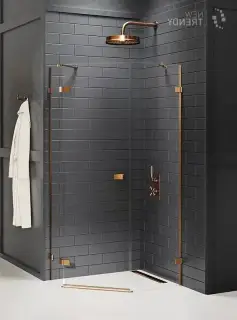 Душевое ограждение NEW TRENDY AVEXA COPPER BRUSHED L 100x80x200 EXK-3826 (брашированная медь)