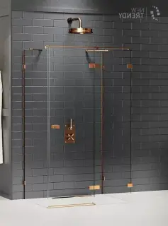 Душевое ограждение NEW TRENDY AVEXA COPPER BRUSHED R 100x80x200 EXK-3733 (брашированная медь)
