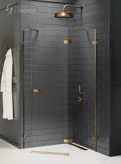 Душевое ограждение NEW TRENDY AVEXA COPPER BRUSHED R 100x80x200 EXK-3828 (брашированная медь)