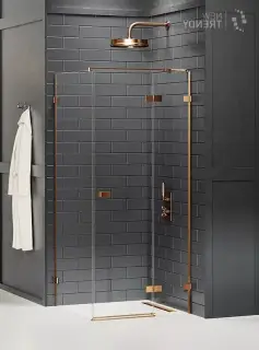 Душевое ограждение NEW TRENDY AVEXA COPPER BRUSHED R 90x90x200 EXK-3583 (брашированная медь)