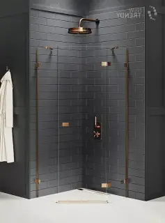Душевое ограждение NEW TRENDY AVEXA COPPER BRUSHED R 90x90x200 EXK-3821 (брашированная медь)